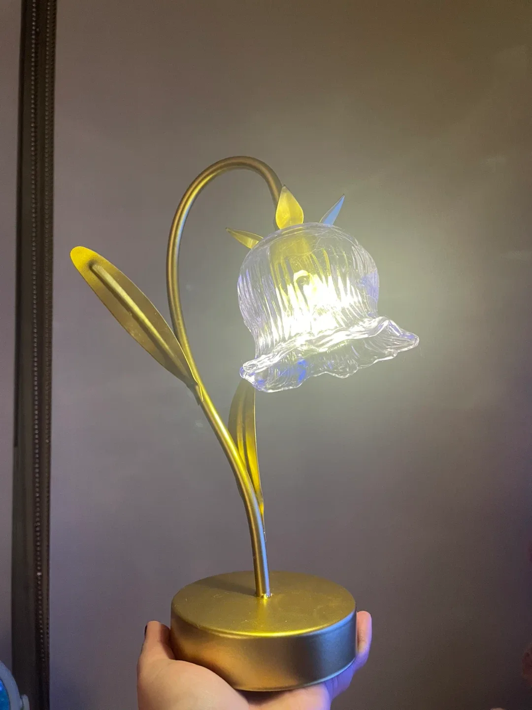 Lilac and Gold Table Light