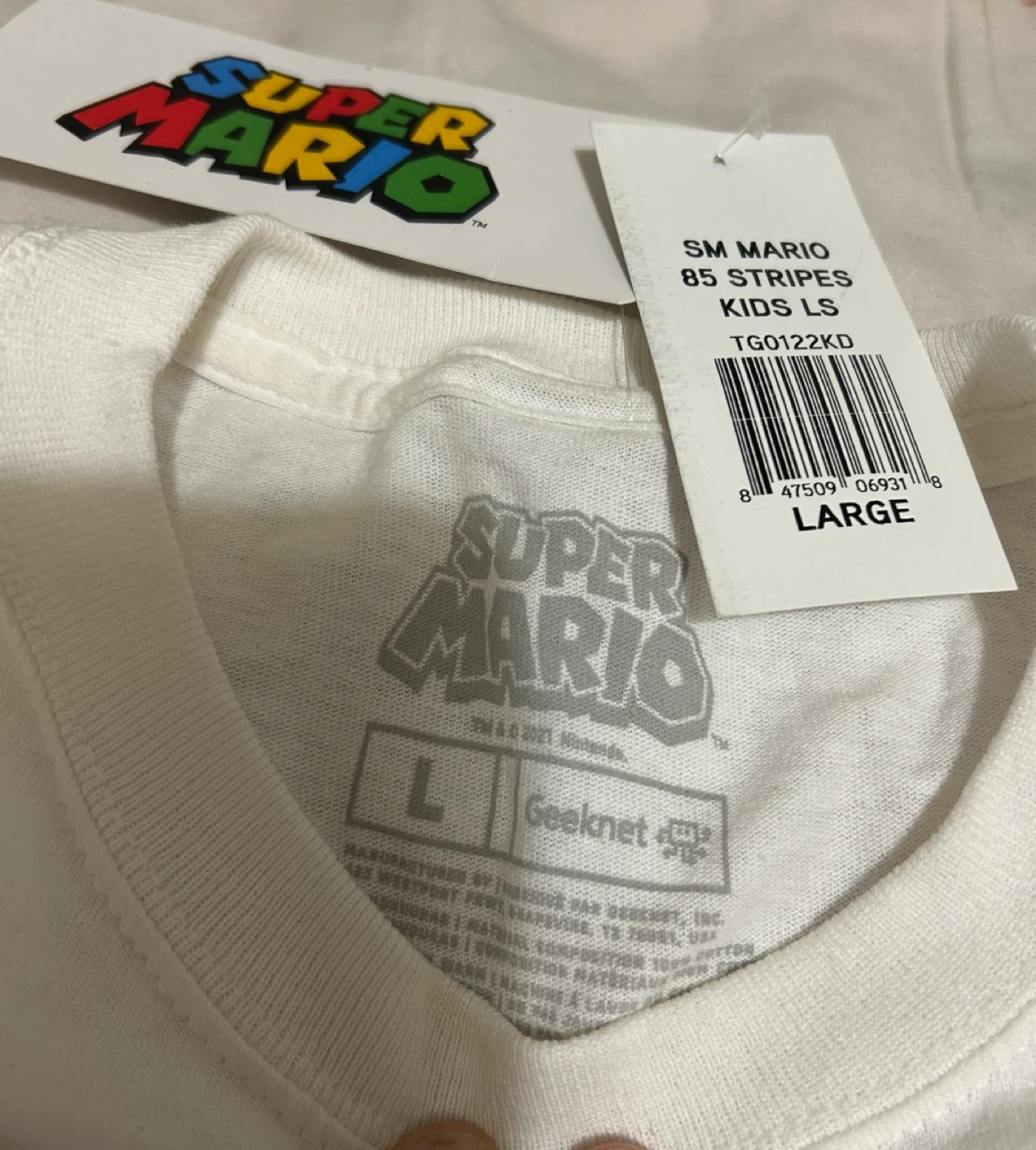 Super Mario 85 Stripes Kids LS T-Shirt - Large - photo 3
