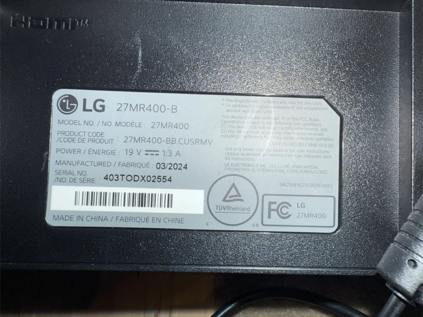 LG 27MR400-B 27" Monitor - photo 2
