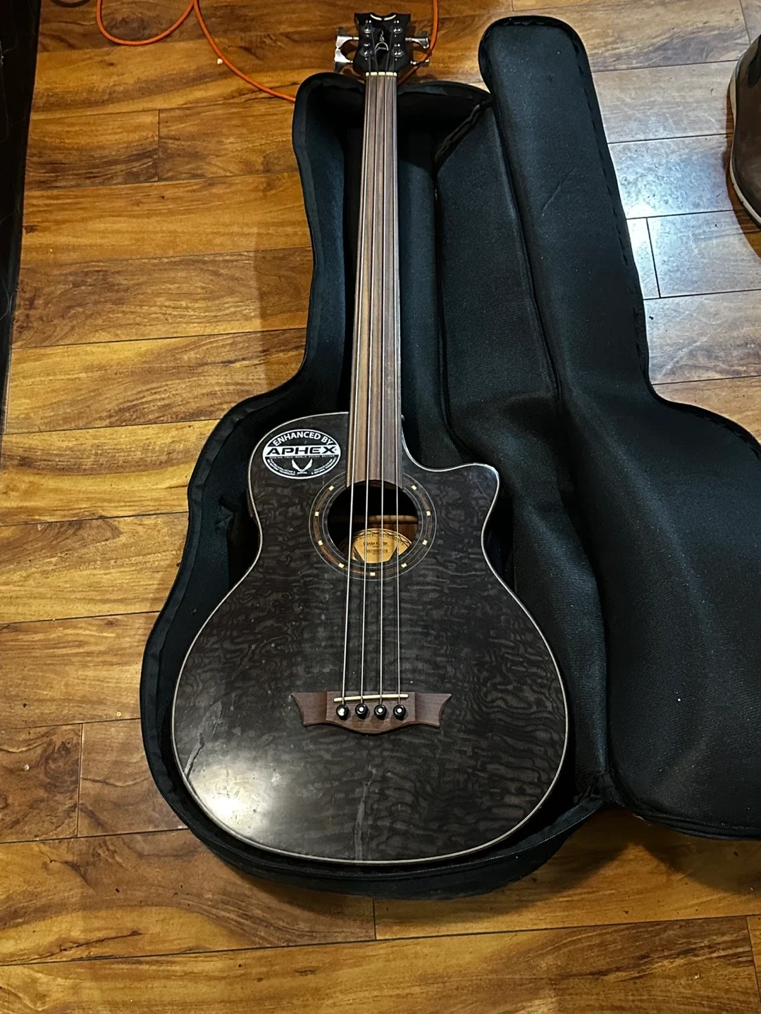 Dean EQABA FL TBK Fretless Acoustic Bass Guitar