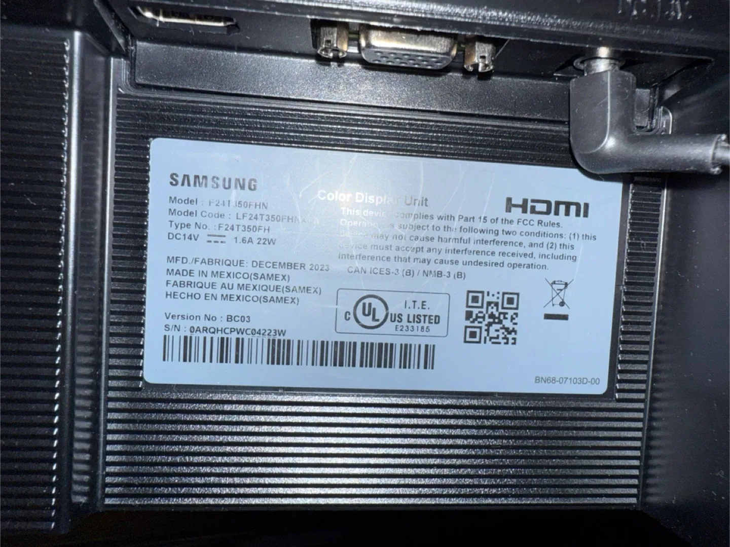 Samsung F24T350FHN 24" Monitor image indicator(2)