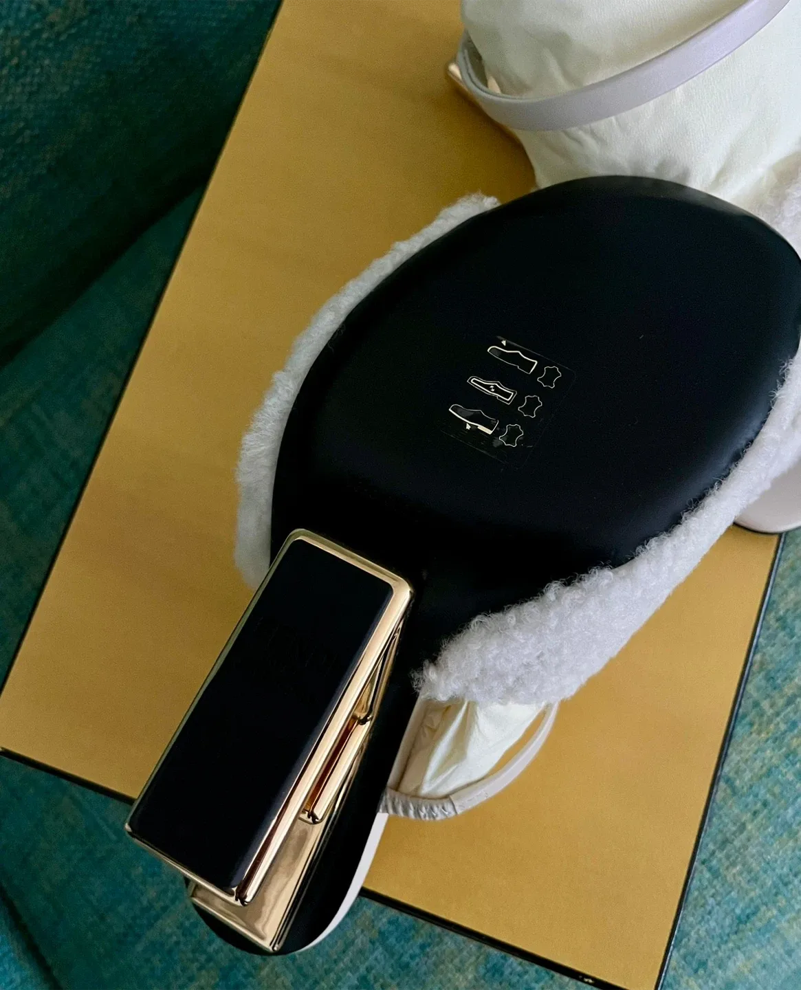 Authentic Fendi Shearling Slides Size 37 image indicator(3)