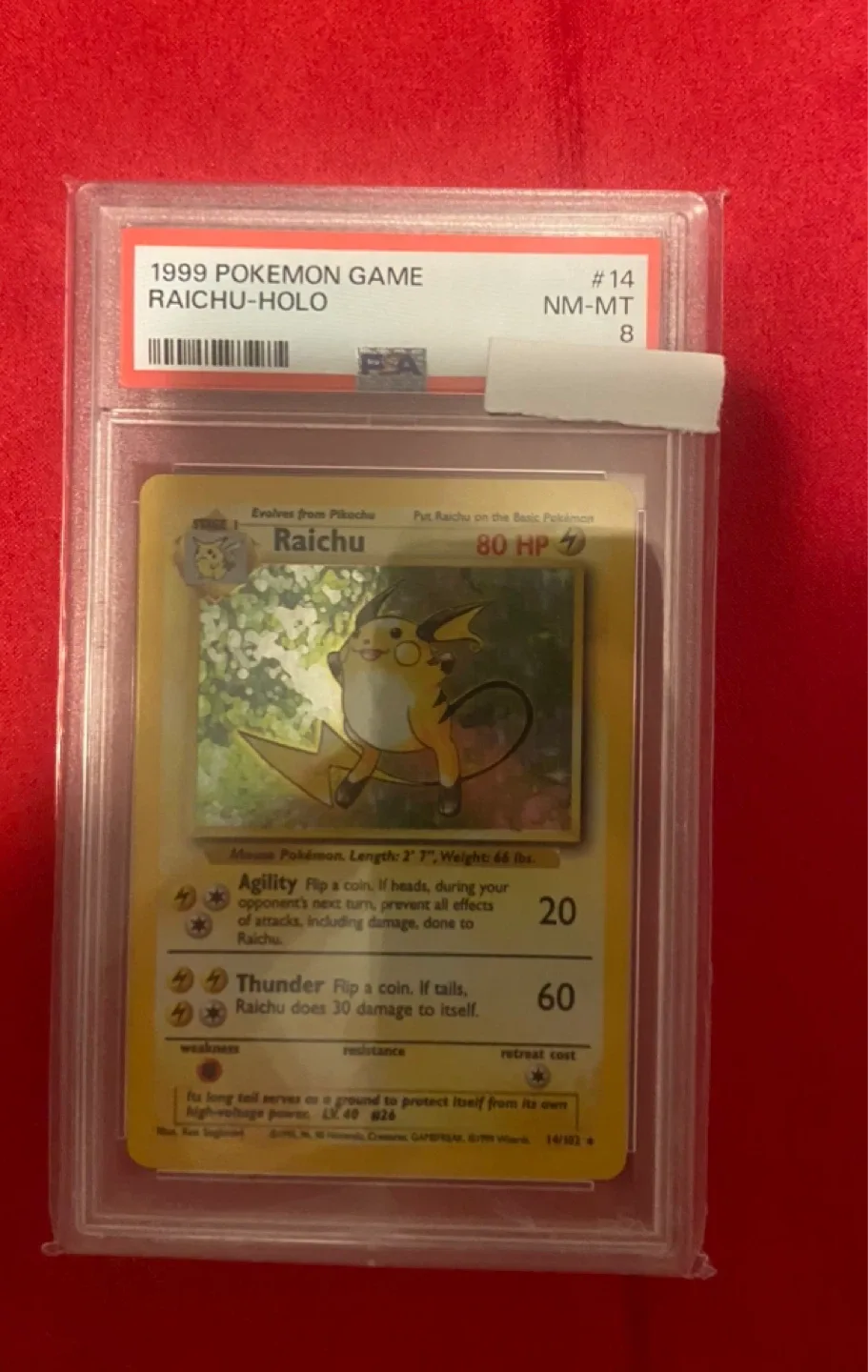 PSA Graded 1999 Pokemon Game Raichu Holo Card
