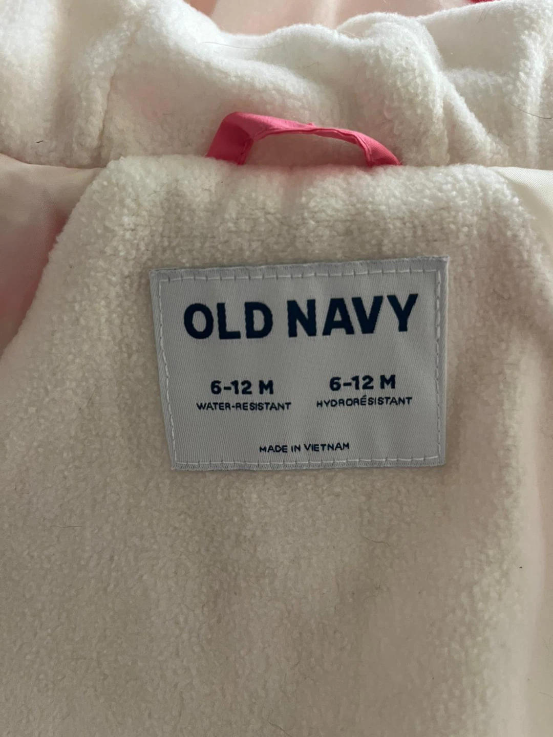 Old Navy Pink Puffer Jacket - Size 6-12M - photo 3