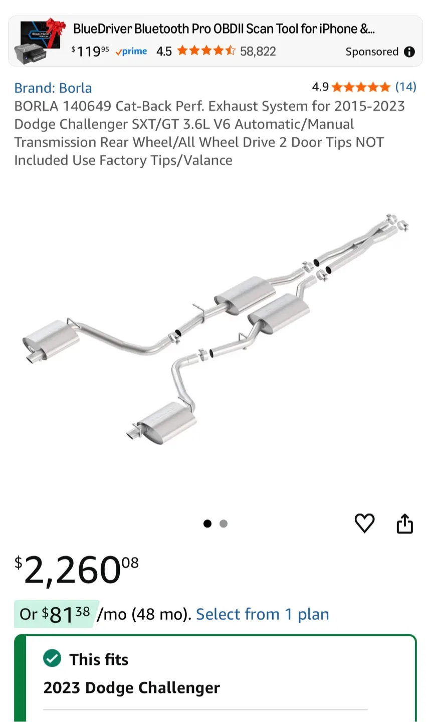 Borla ATAK Exhaust System for Dodge Challenger