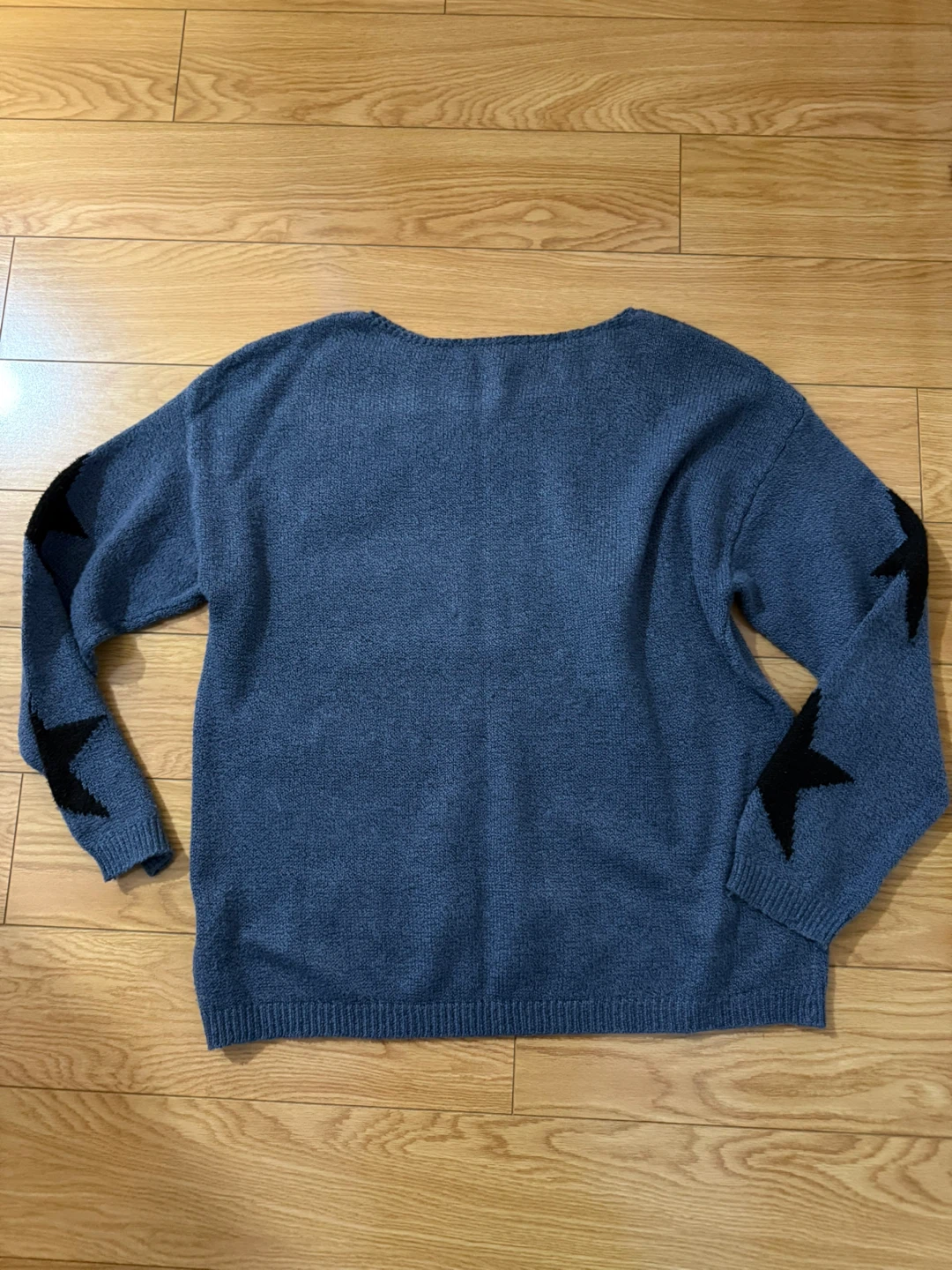 Women Star Sweater - Blue with Black Stars - photo 2