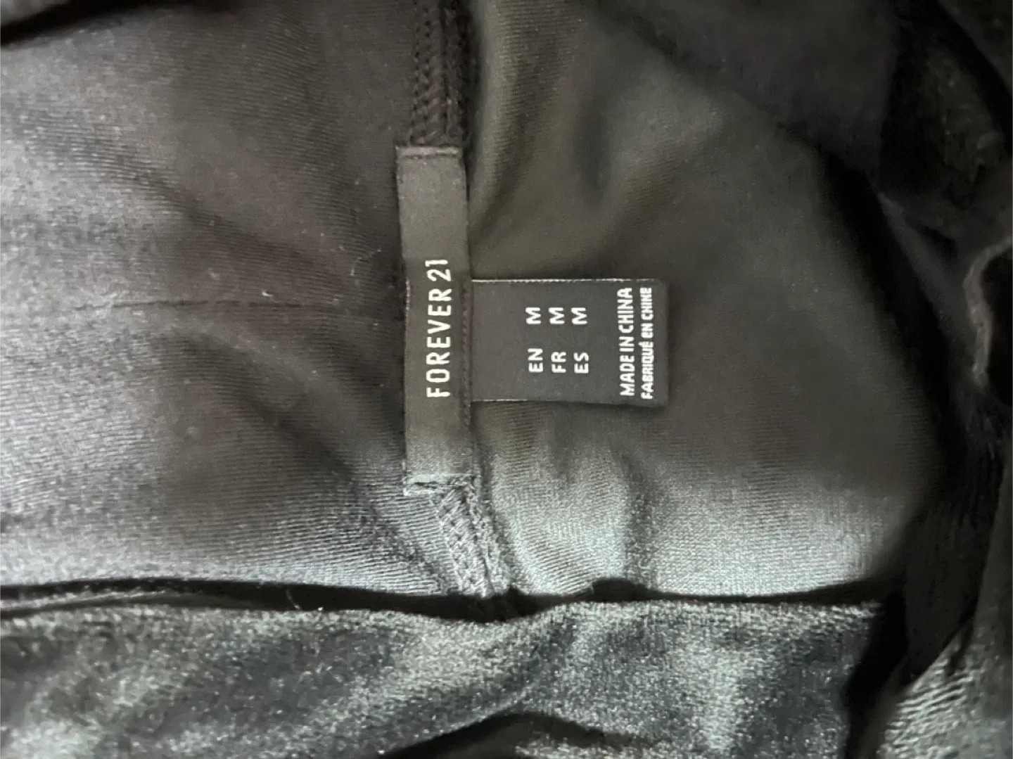 Forever 21 Black Velvet Hoodie - Size M image indicator(3)