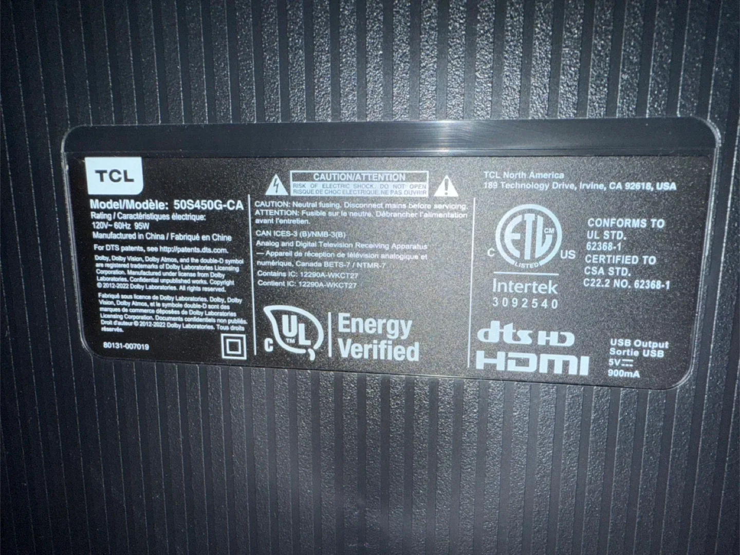 TCL 50S450G-CA 50" 4K UHD HDR Smart TV image indicator(2)