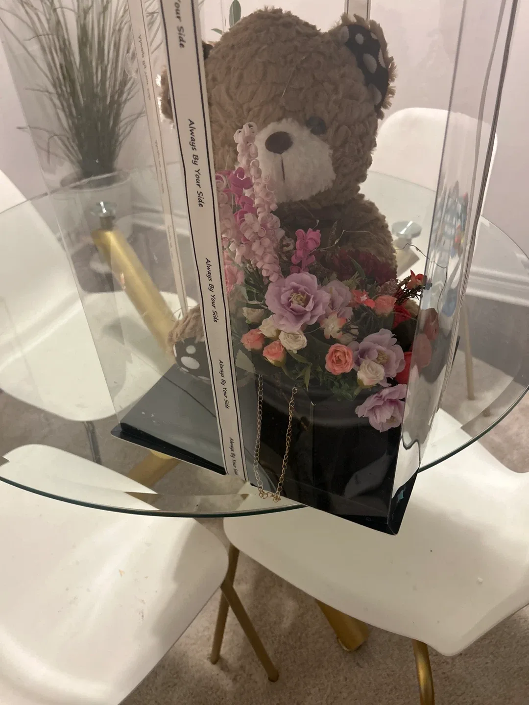 Teddy Bear with Flower Bouquet