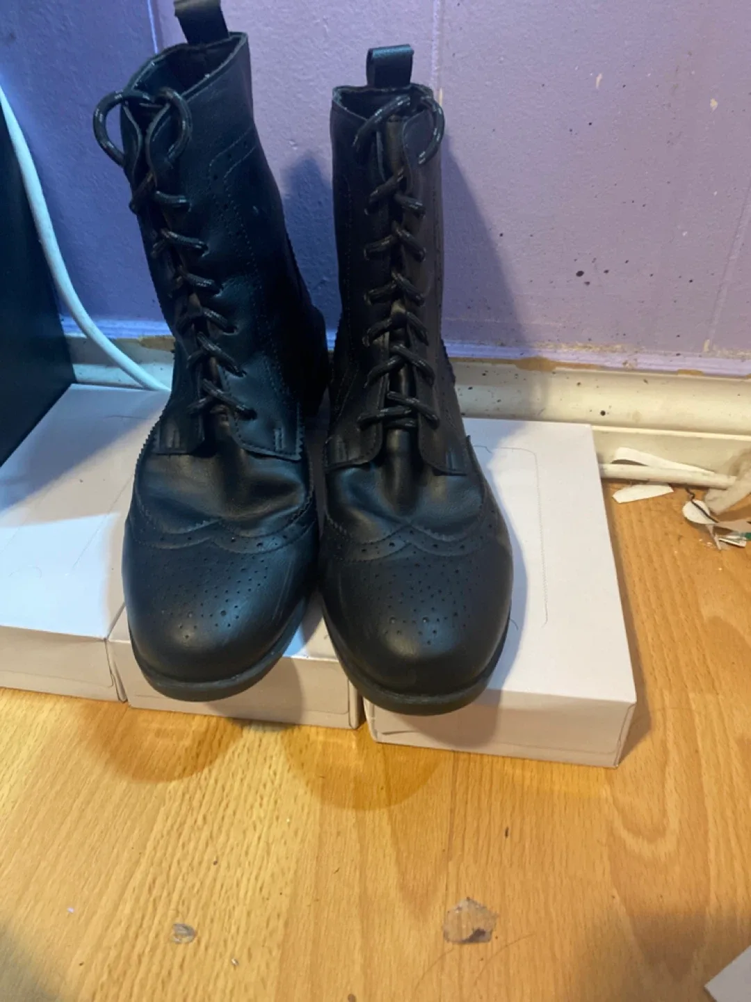 Black Lace-Up Boots image indicator(2)