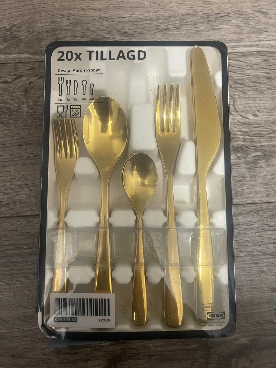 IKEA TILLAGD 20-Piece Brass Cutlery Set - New!