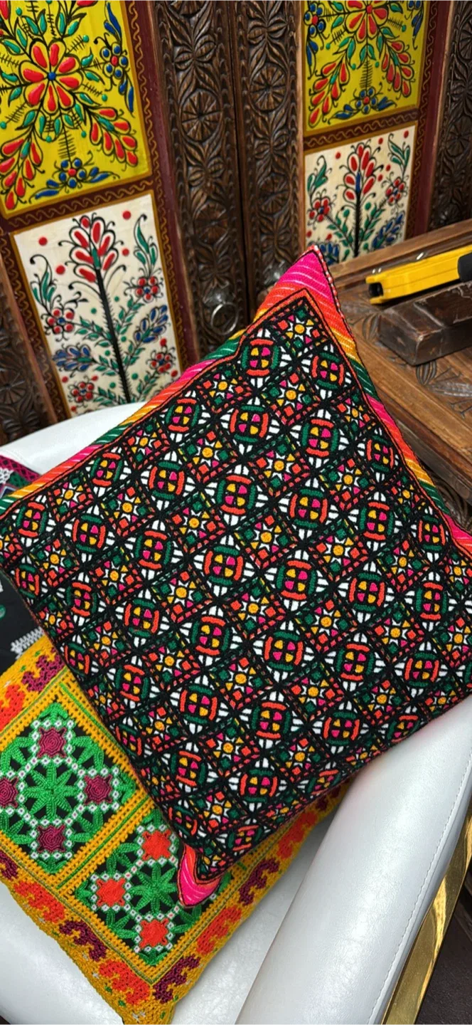 Handmade Embroidered Accent Pillows cover image indicator(2)