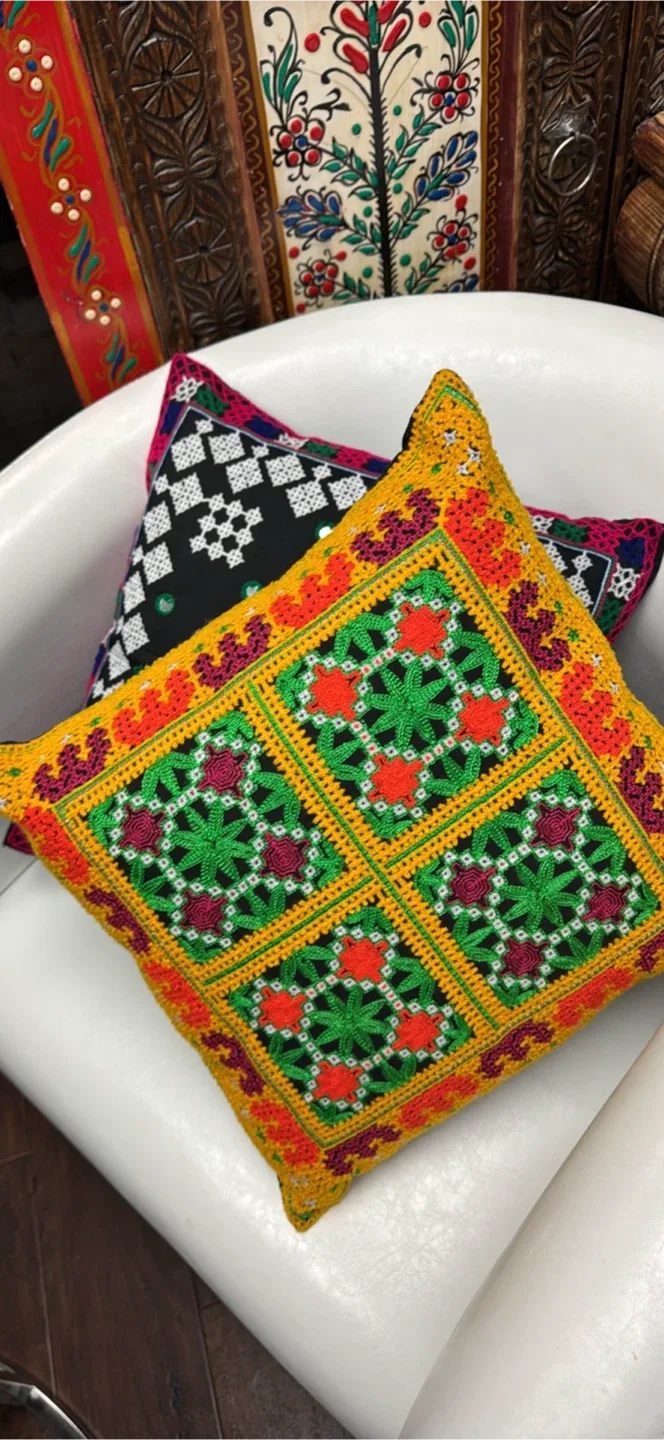 Handmade Embroidered Accent Pillows cover