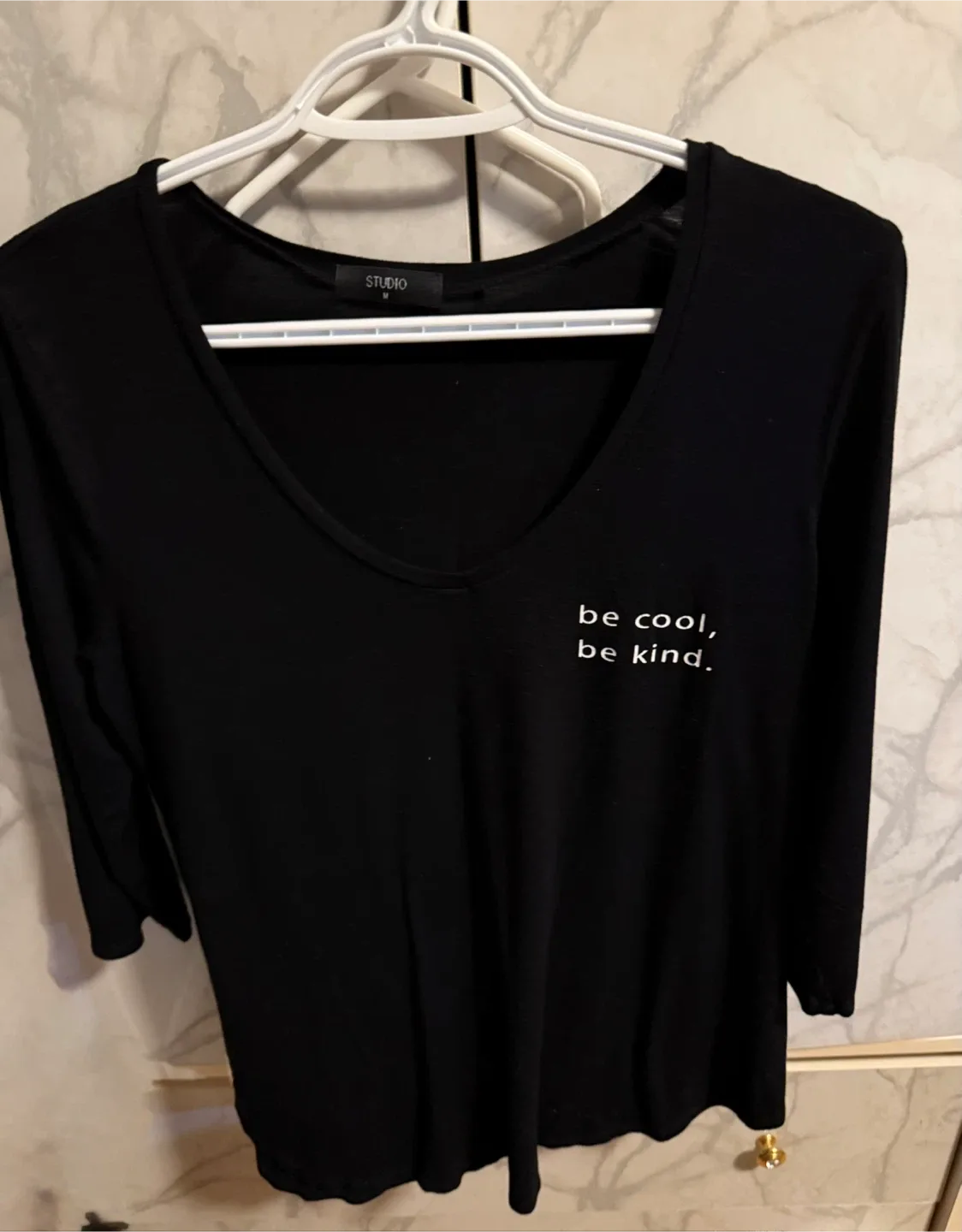 Women quarter sleeve Black Top - Size M image indicator(2)