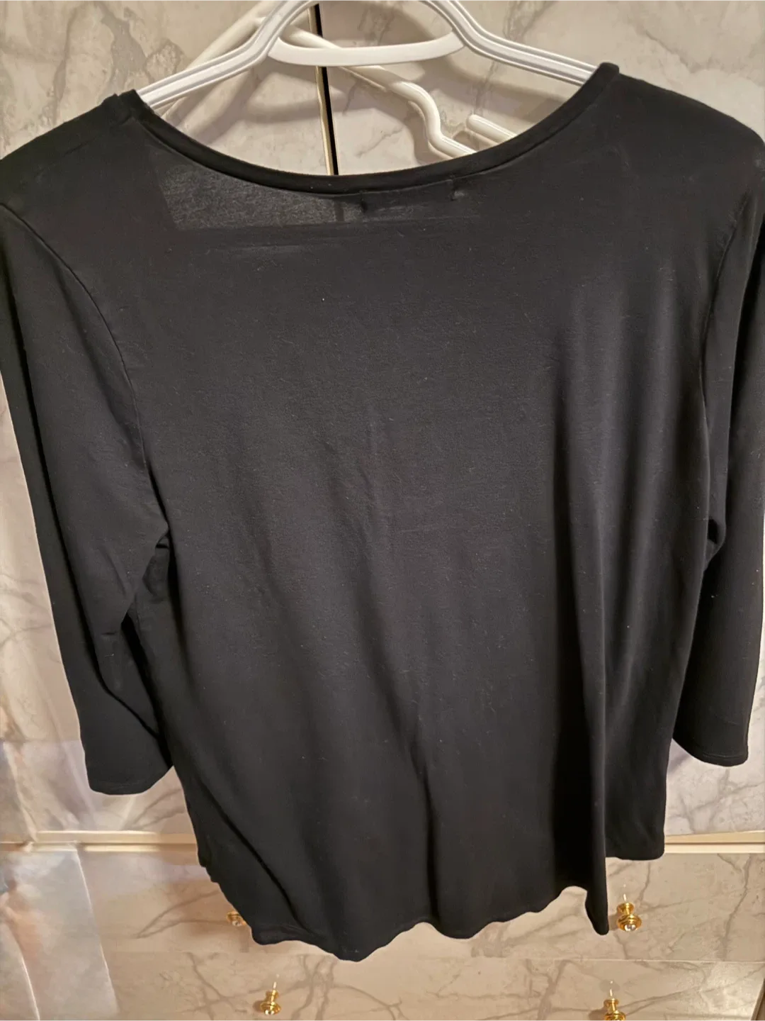 Women quarter sleeve Black Top - Size M image indicator(3)