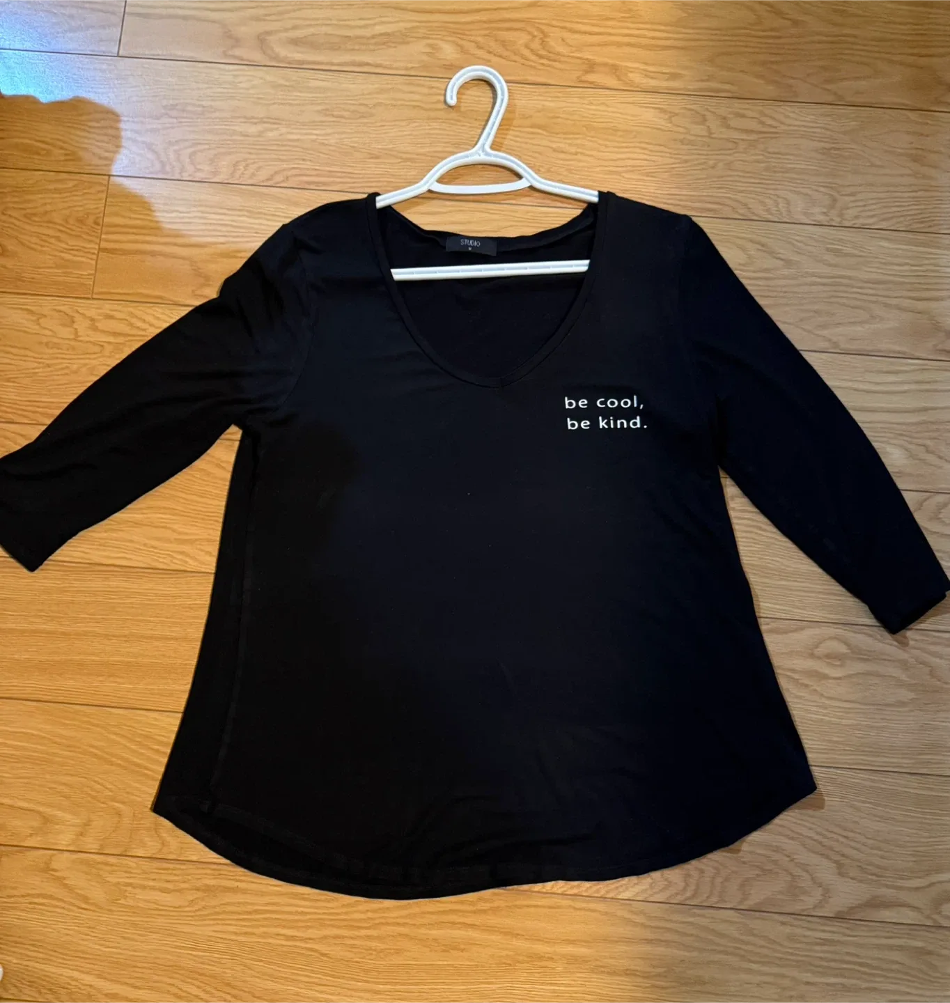 Women quarter sleeve Black Top - Size M