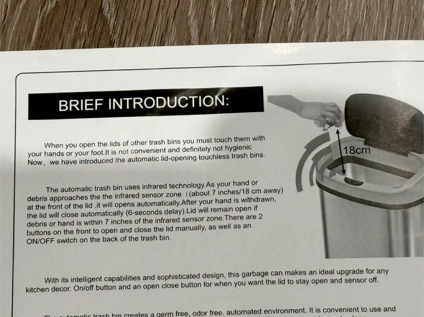 Touchless Trash Can Large Garbage can TC-1350R image indicator(6)