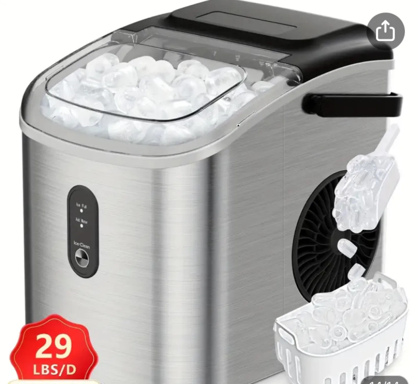 Countertop Ice Maker - Makes 29 lbs/day