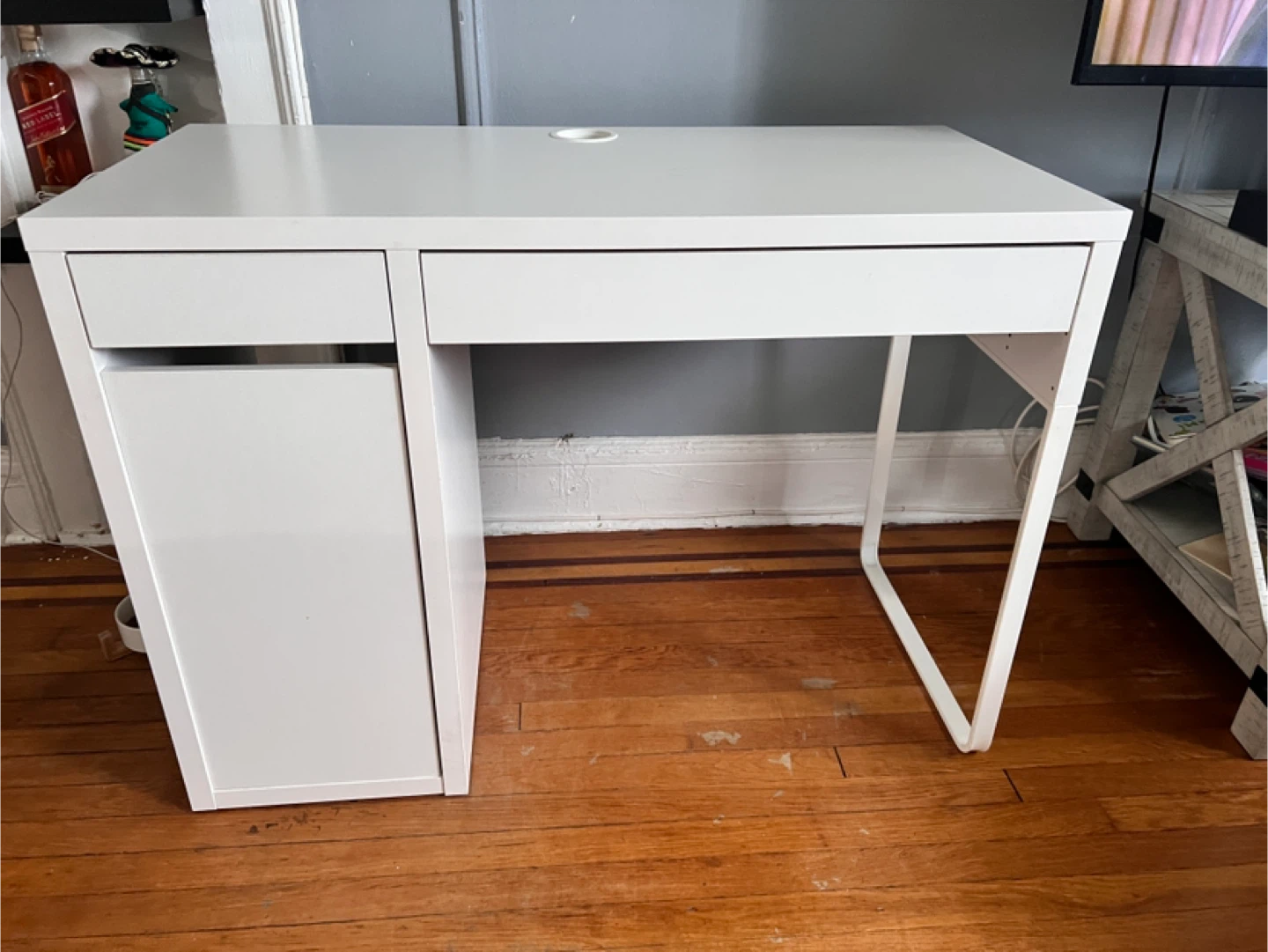 White Desk with Storage - photo 2