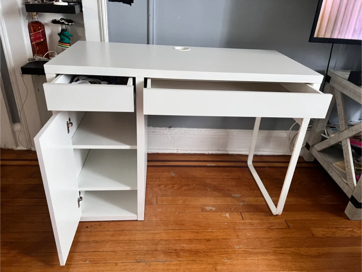 White Desk with Storage