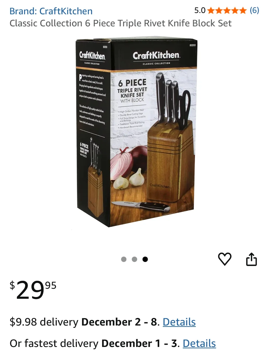 Craft Kitchen 6pc Knife Set