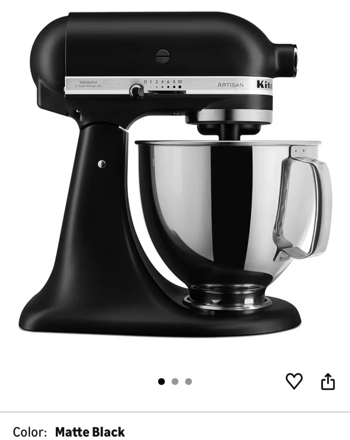 KitchenAid Artisan Matte Black Stand Mixer