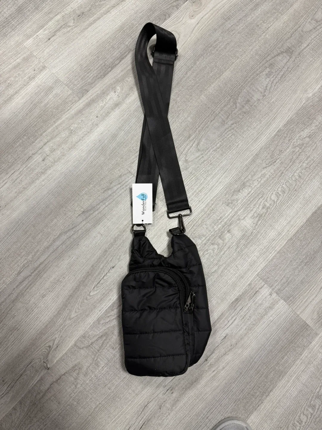 WanderFull Black Puffer Sling Bag