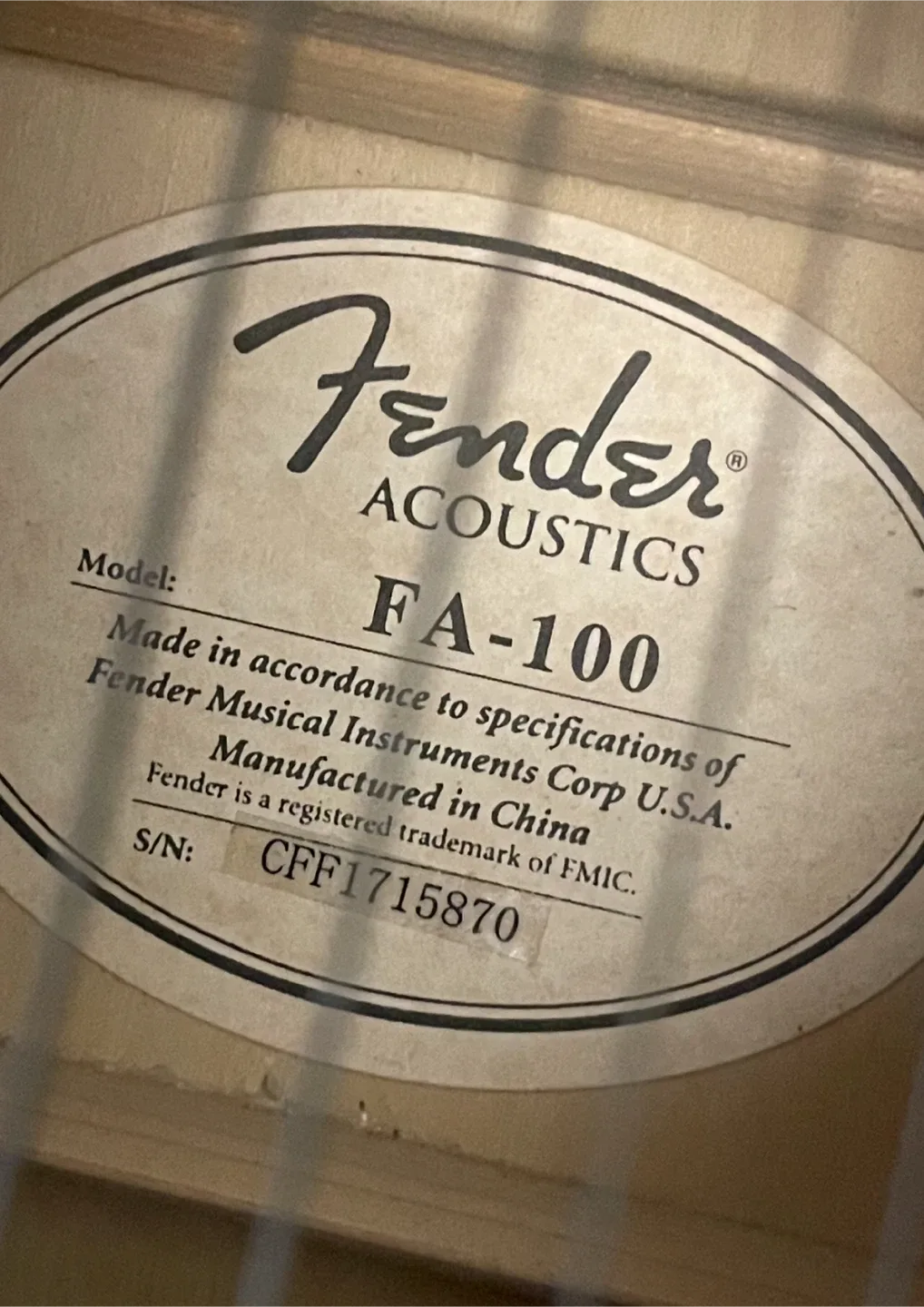 Fender Acoustics FA-100 Guitar
