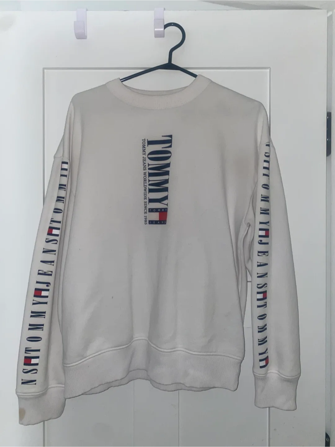 Tommy Jeans White Crewneck Sweatshirt Size S