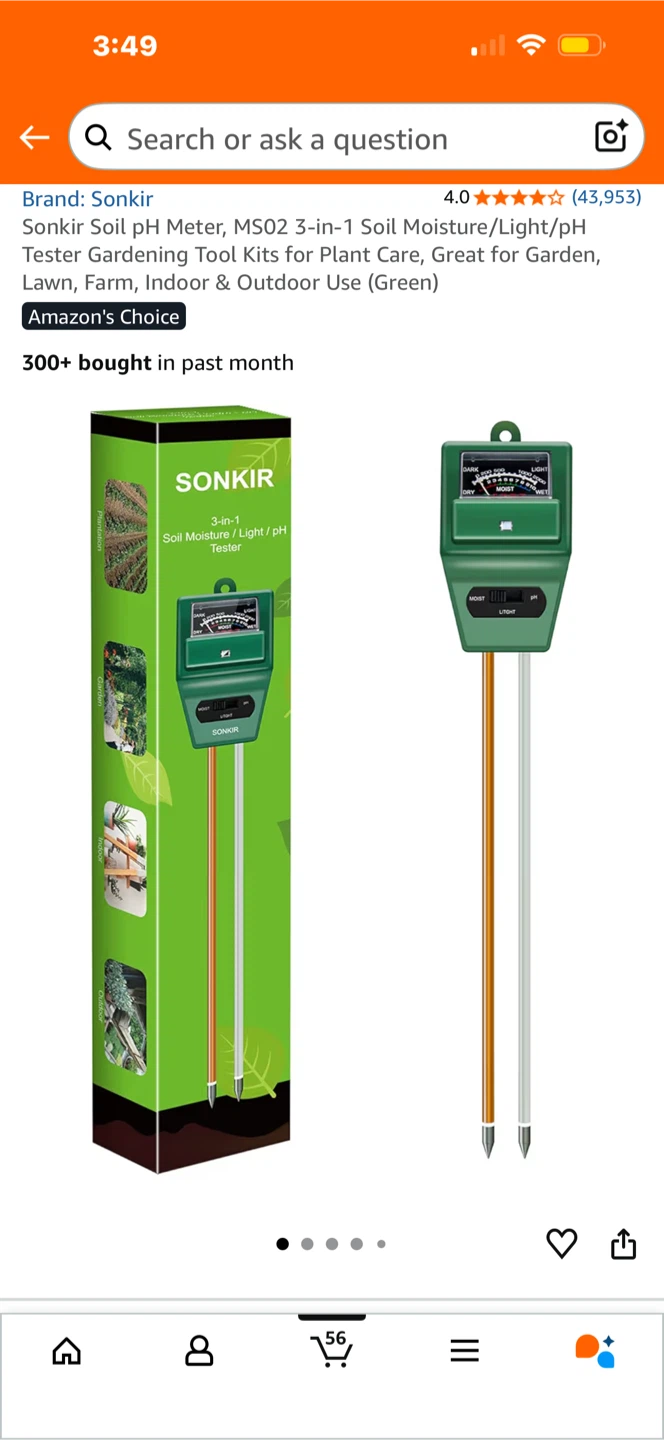 Sonkir Soil pH Meter MS02 - 3-in-1 Tester