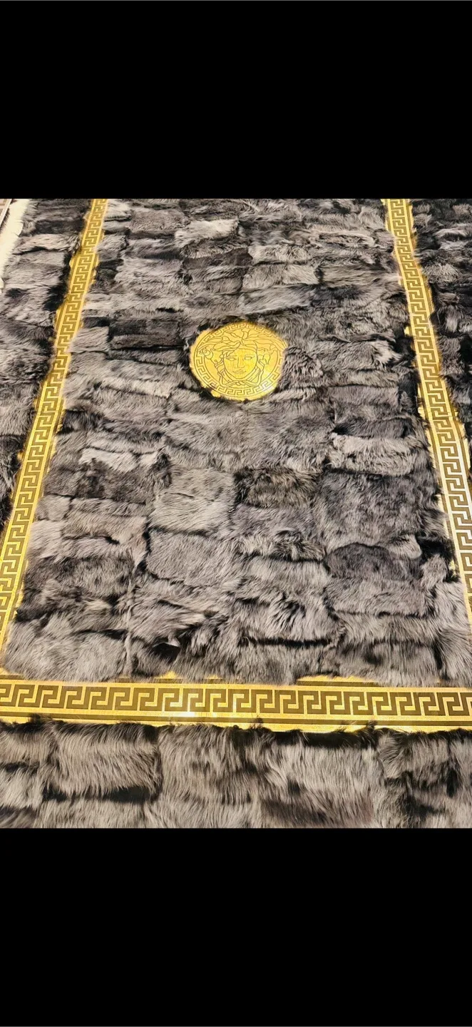 Versace Grey Fur Rug