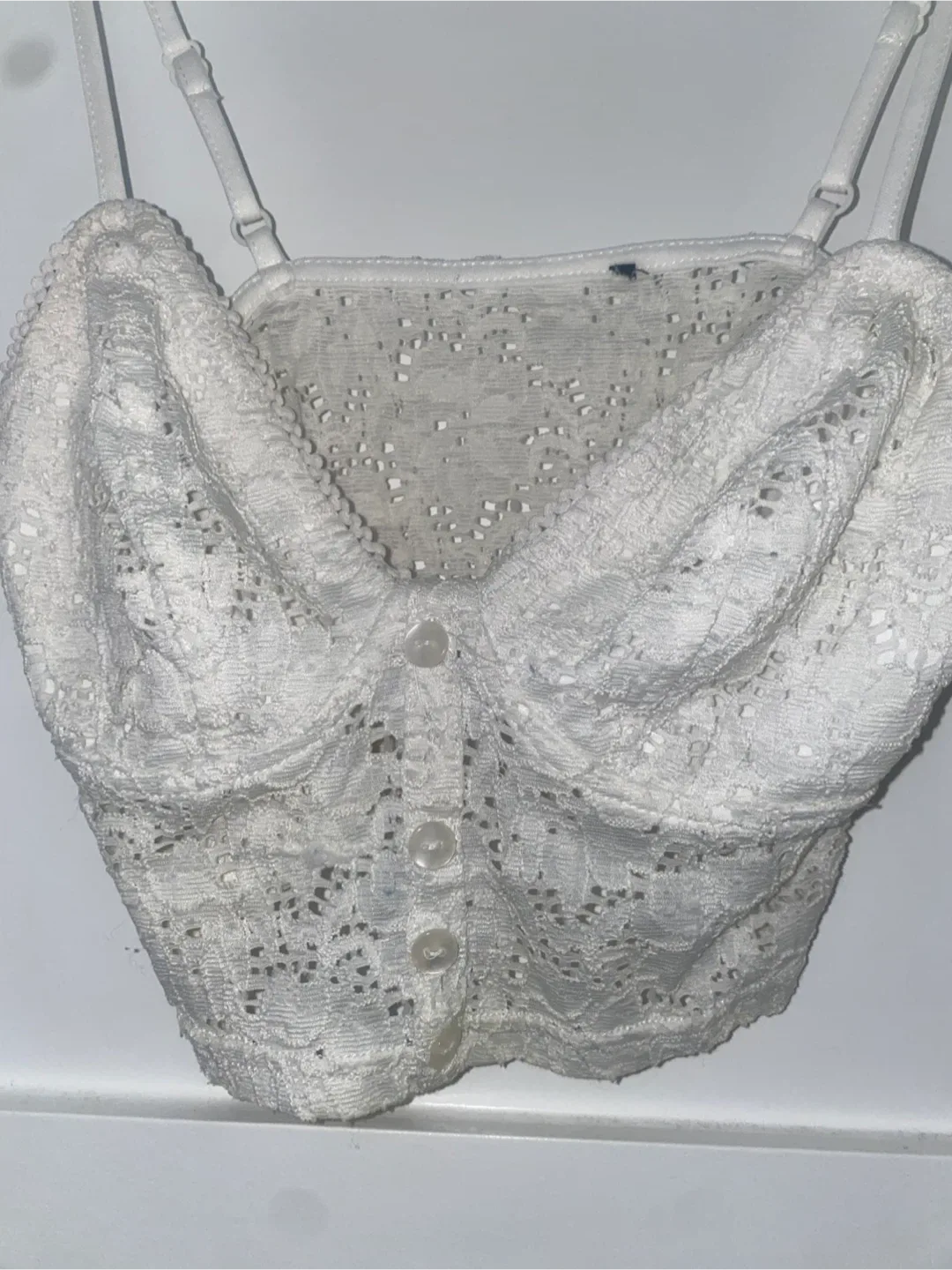 White Lace Corset Bralette Top image indicator(3)