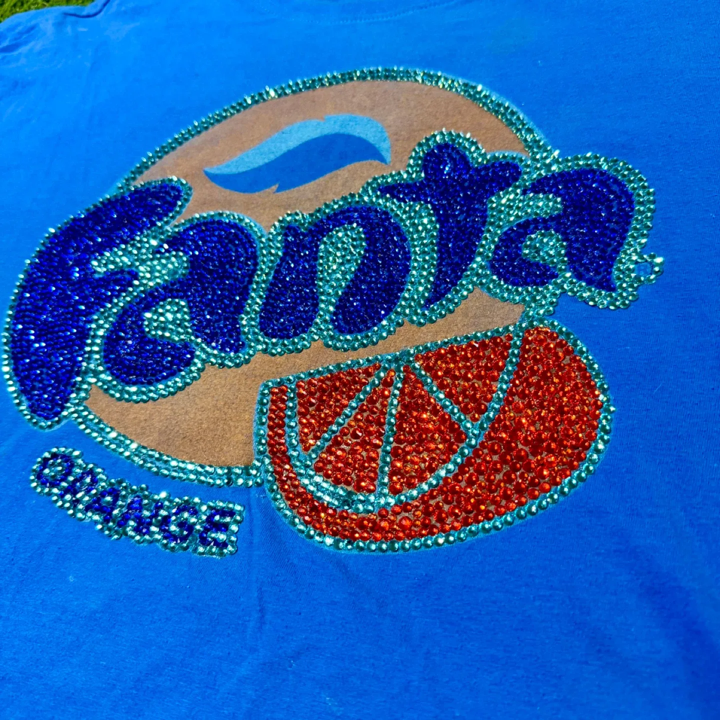 Fanta Orange Rhinestone Blue T-Shirt image indicator(3)