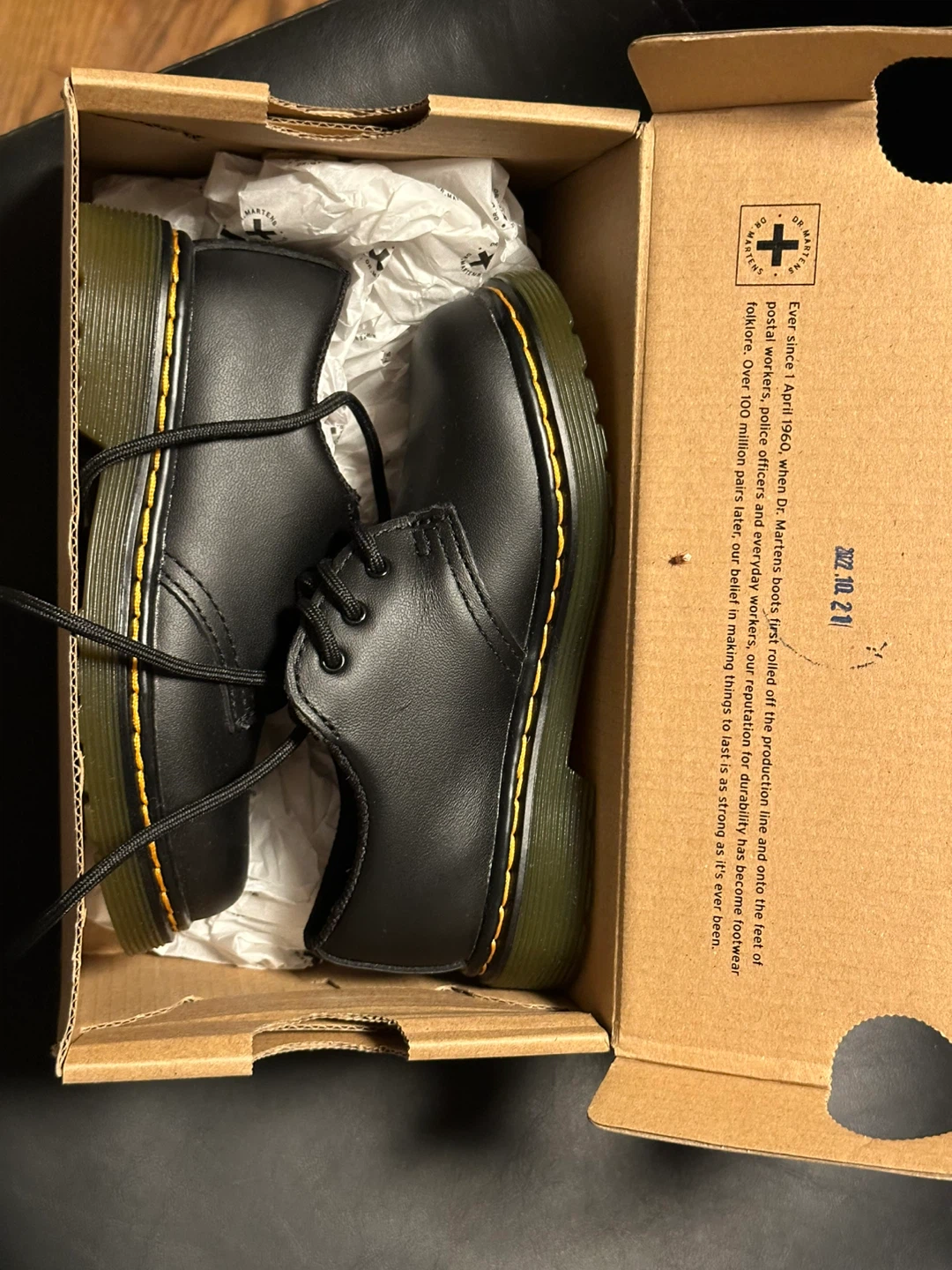 New Dr. Martens Black Leather Shoes - Size 9 kids