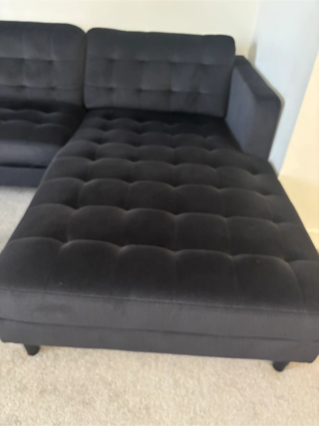 Black Sectional Sofa with Chaise Lounge - photo 3
