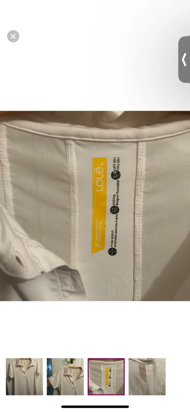 Lole White Polo Shirt Size XL image indicator(3)