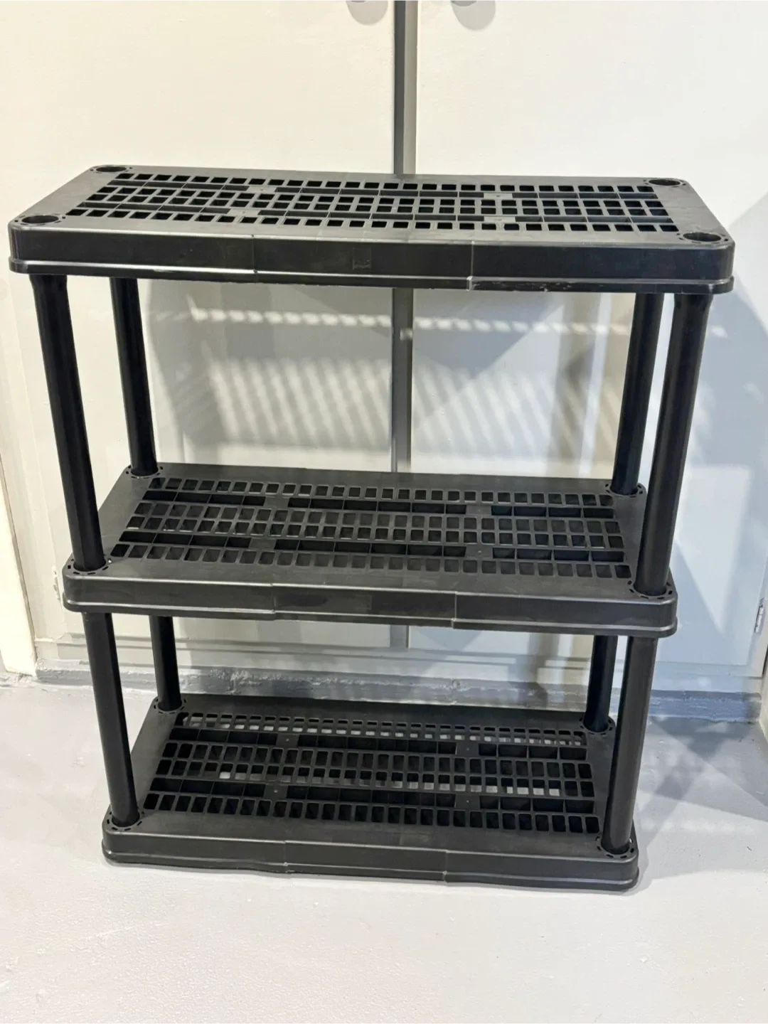 Storage Shelf Black Plastic 3 Tier