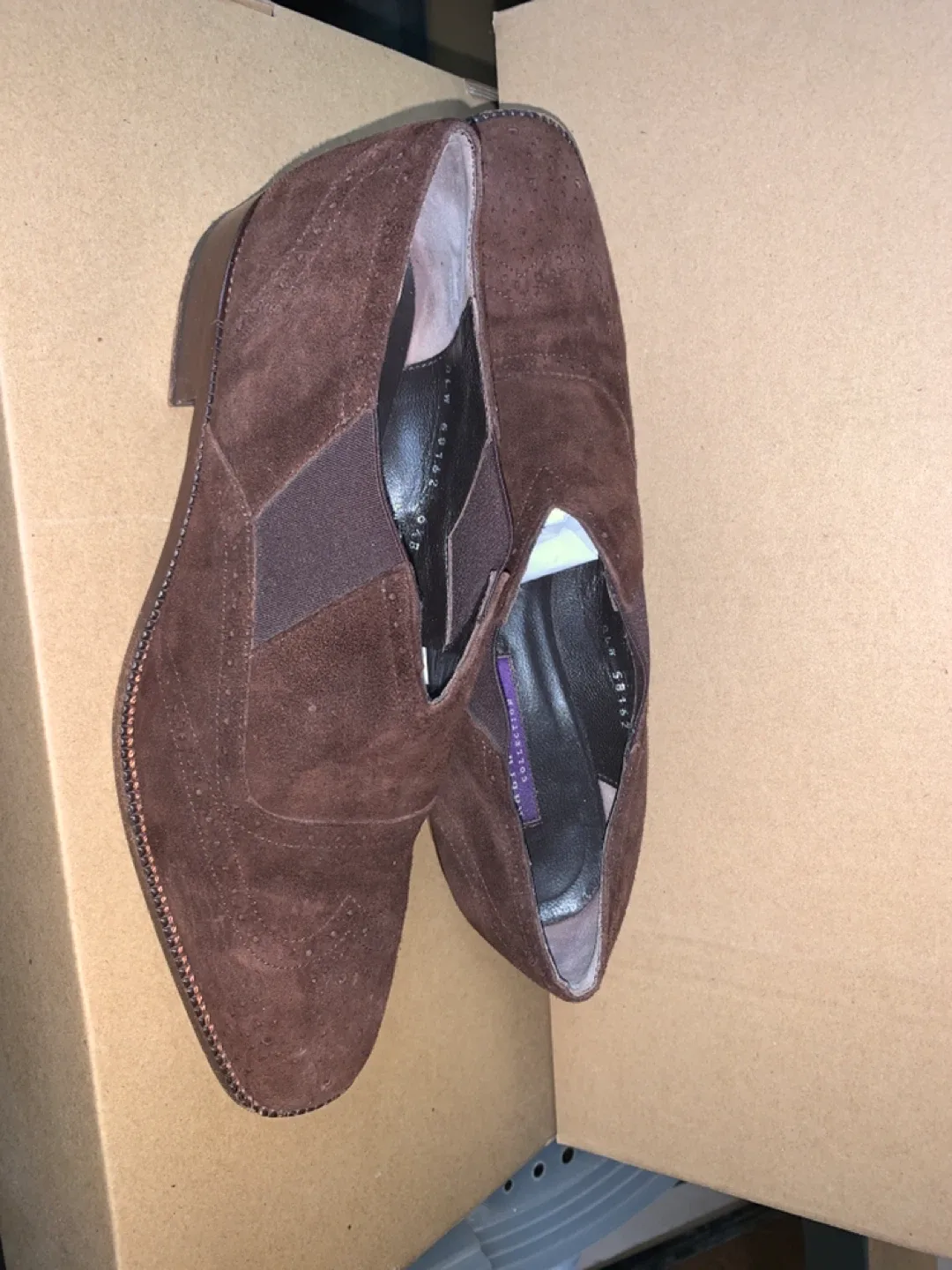 Ralph Lauren Brown Suede Loafer/Shoes size 6 1/2 B image indicator(2)