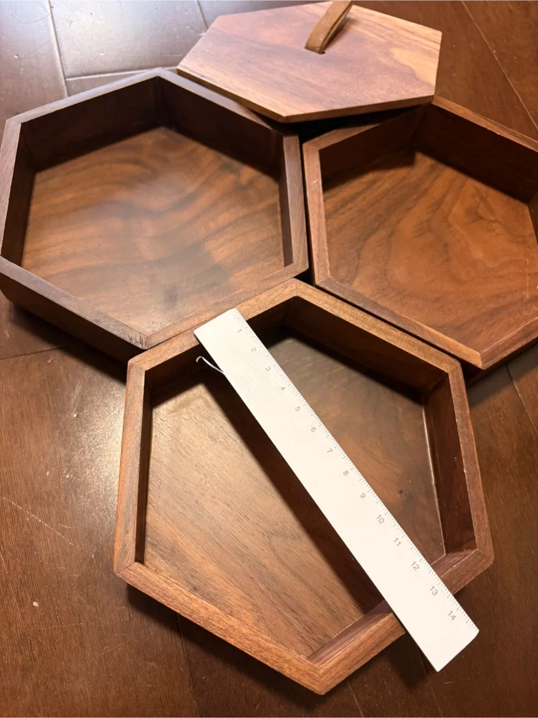 Wooden Hexagon Stacking Trays