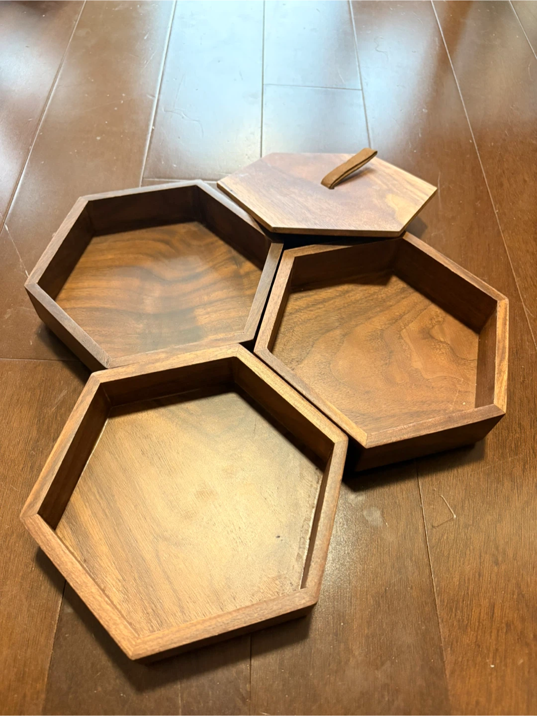 Wooden Hexagon Stacking Trays - photo 3