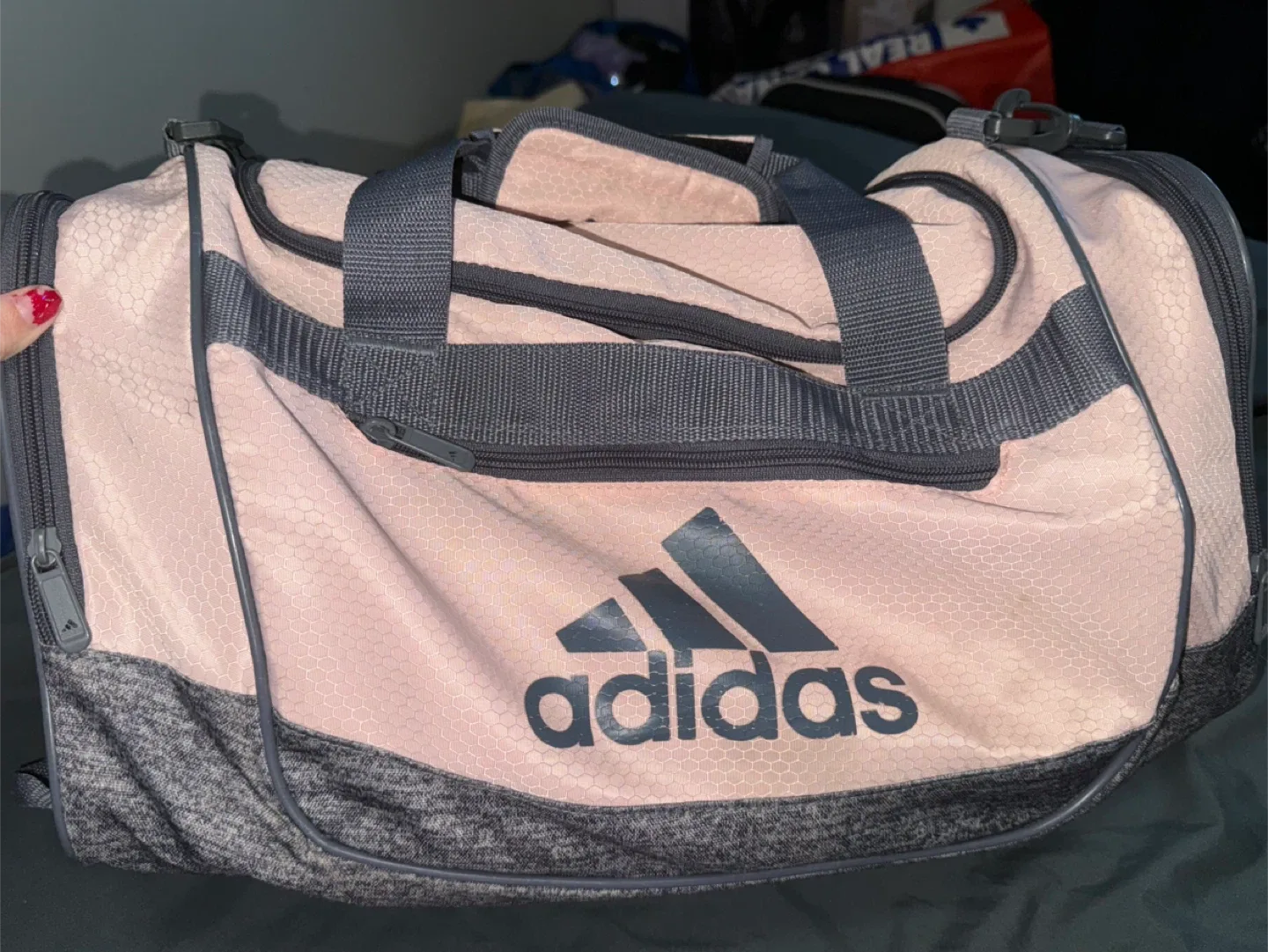 Adidas Pink & Grey Duffle Bag
