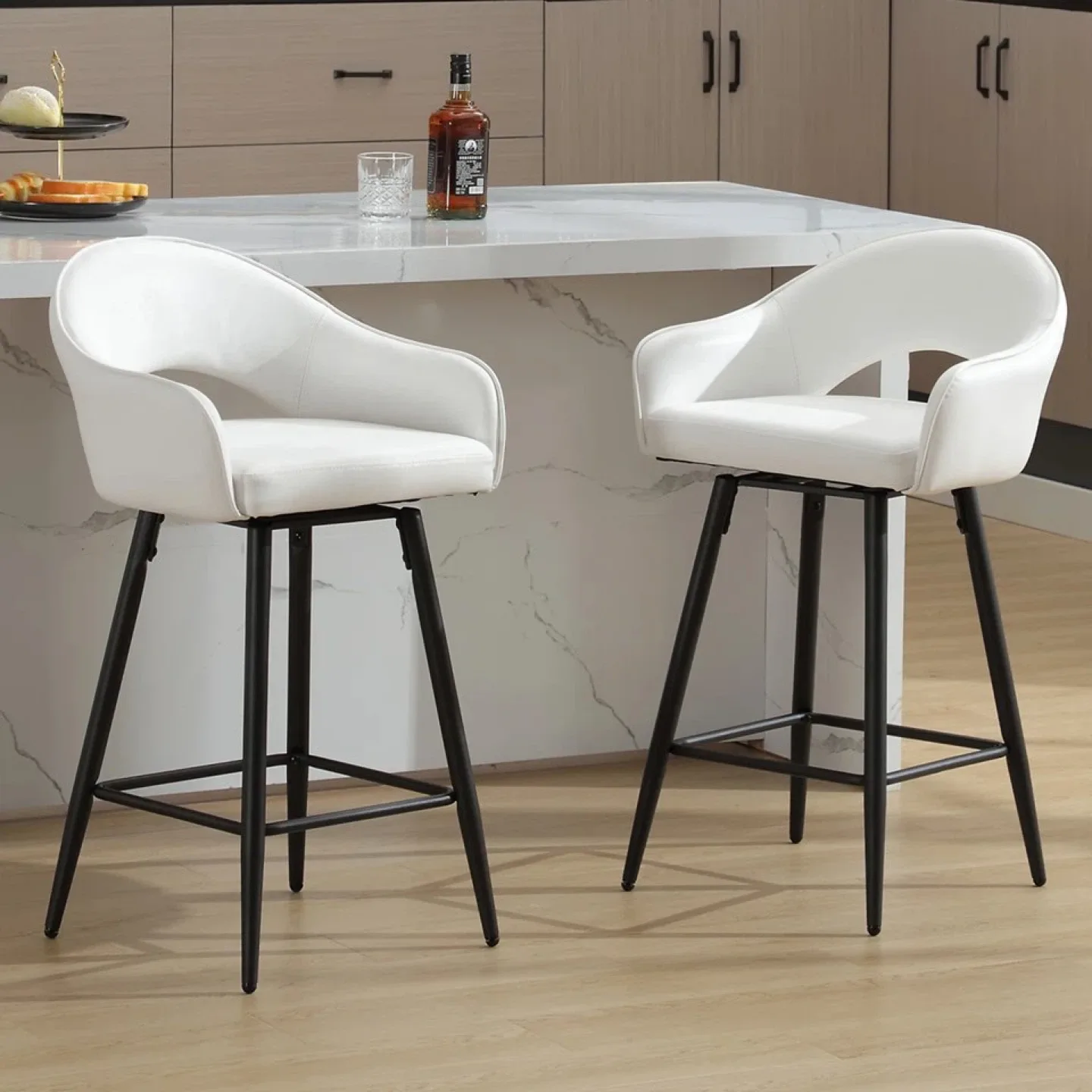 DY-SY2310M KD White Bar Stool