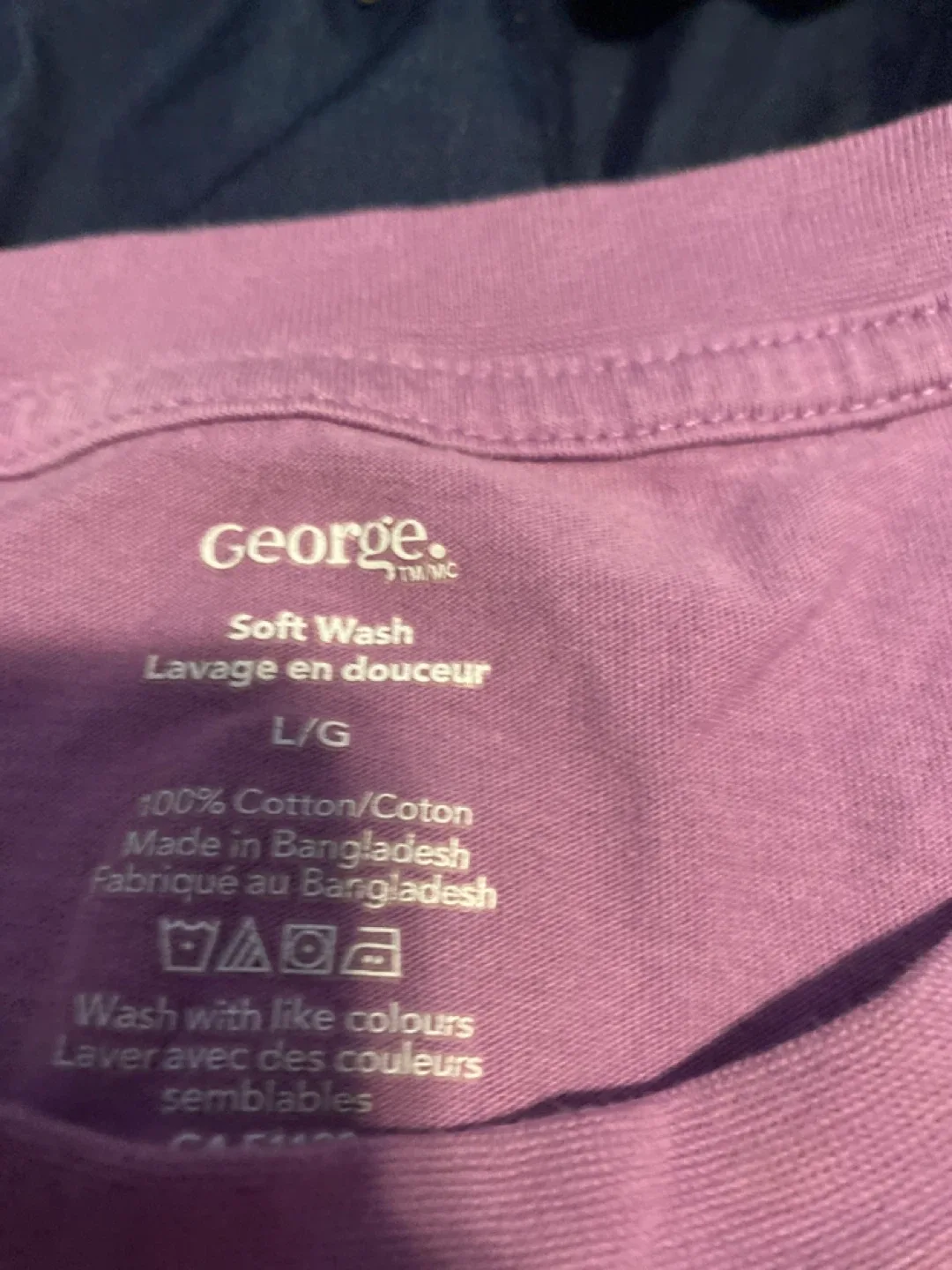 George Soft Wash Lavender T-Shirt - Size L