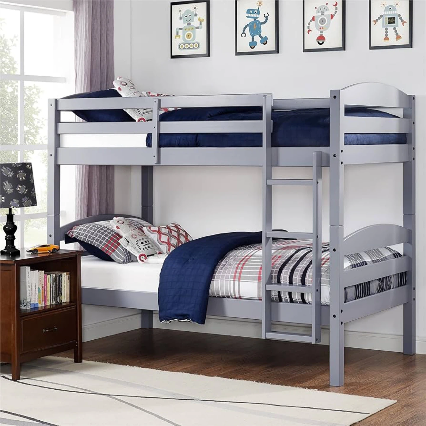 Gray Wood Bunk Bed (Twin Size) - photo 2