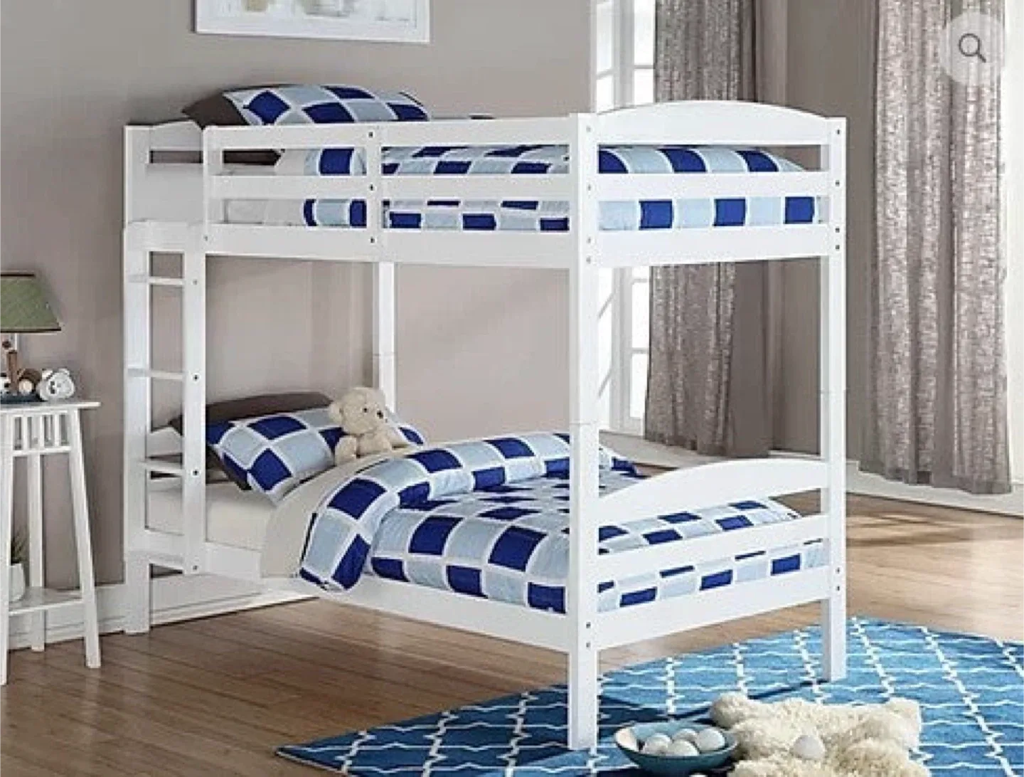 Gray Wood Bunk Bed (Twin Size)