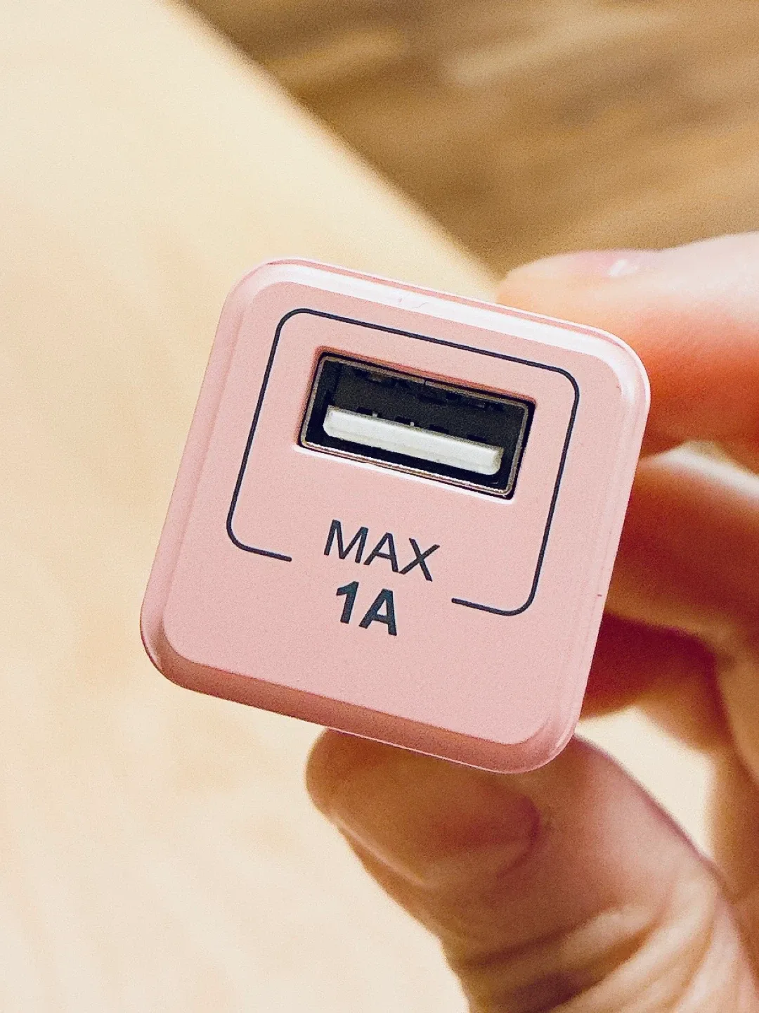 Pink Foldable USB Wall Charger - 1A Max