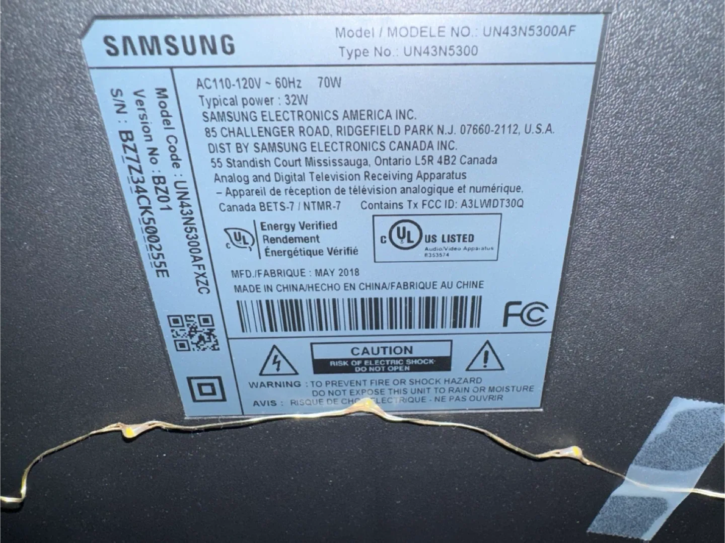 Samsung UN43N5300AF 43" TV image indicator(4)