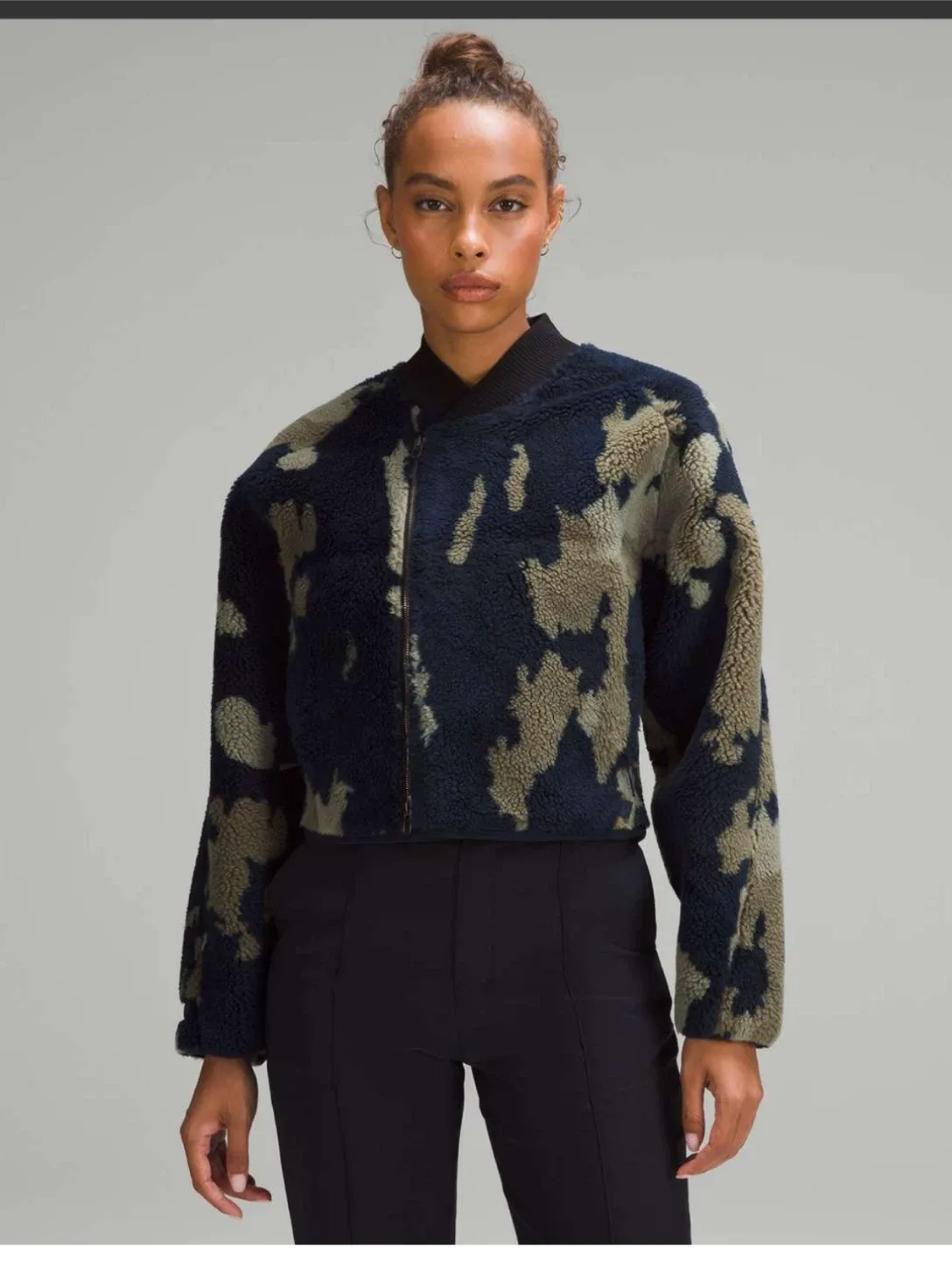 Lululemon Jacket Fleece Camo Cropped Jacket