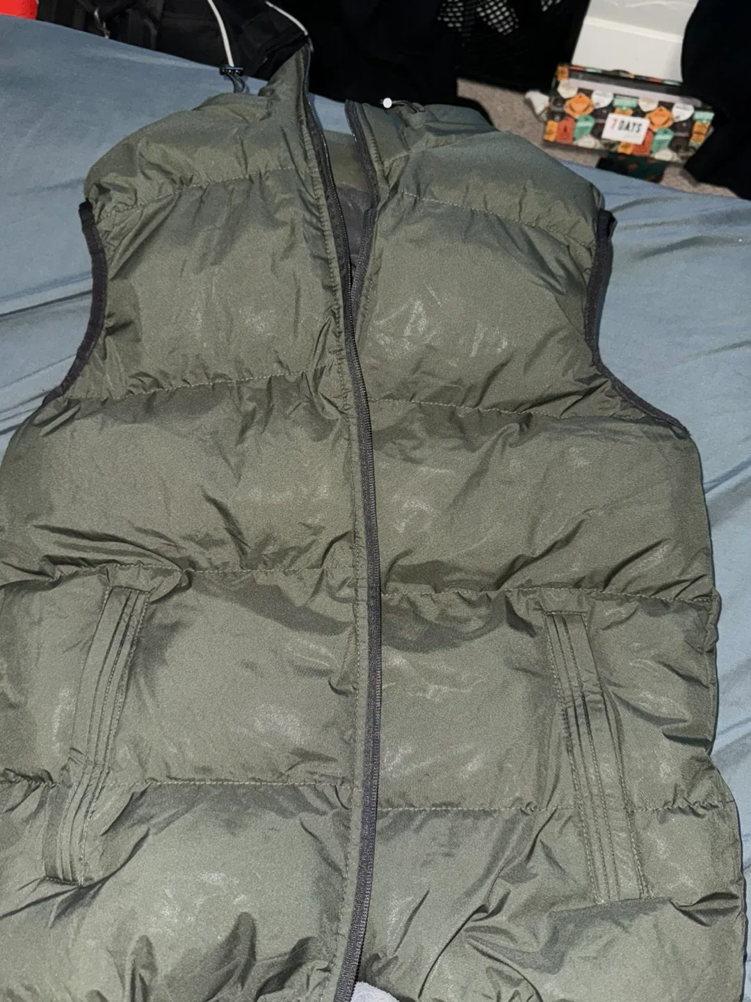 Olive Green Puffer Vest