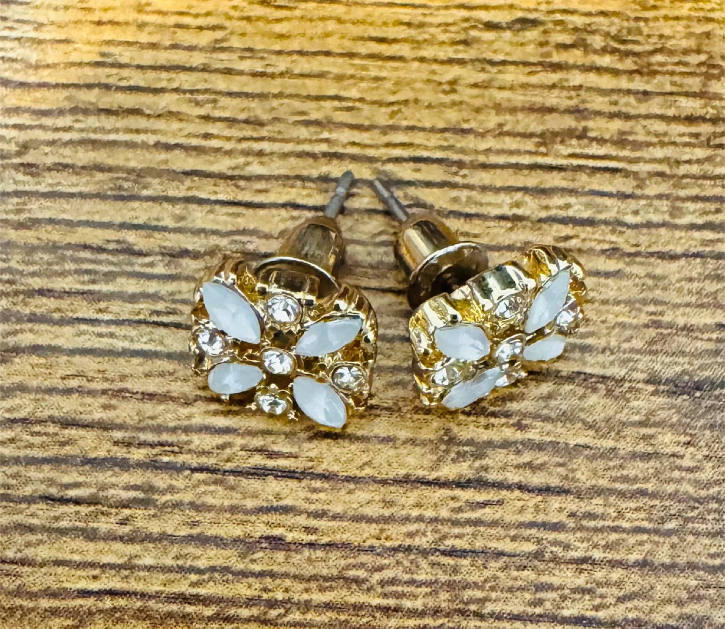 Gold tone Flower Stud Earrings